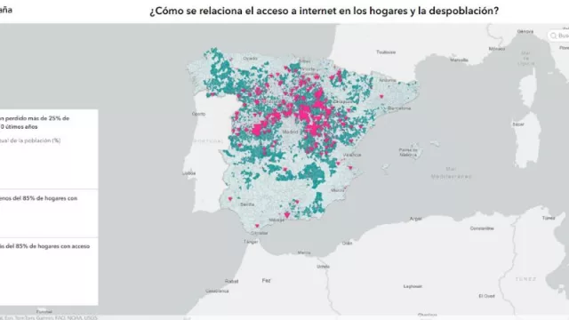 Galicia: aprobado raspado en materia de conectividad (Esri España y AIS Group lanzan una aplicación sobre el acceso a internet en los hogares españoles y la despoblación)